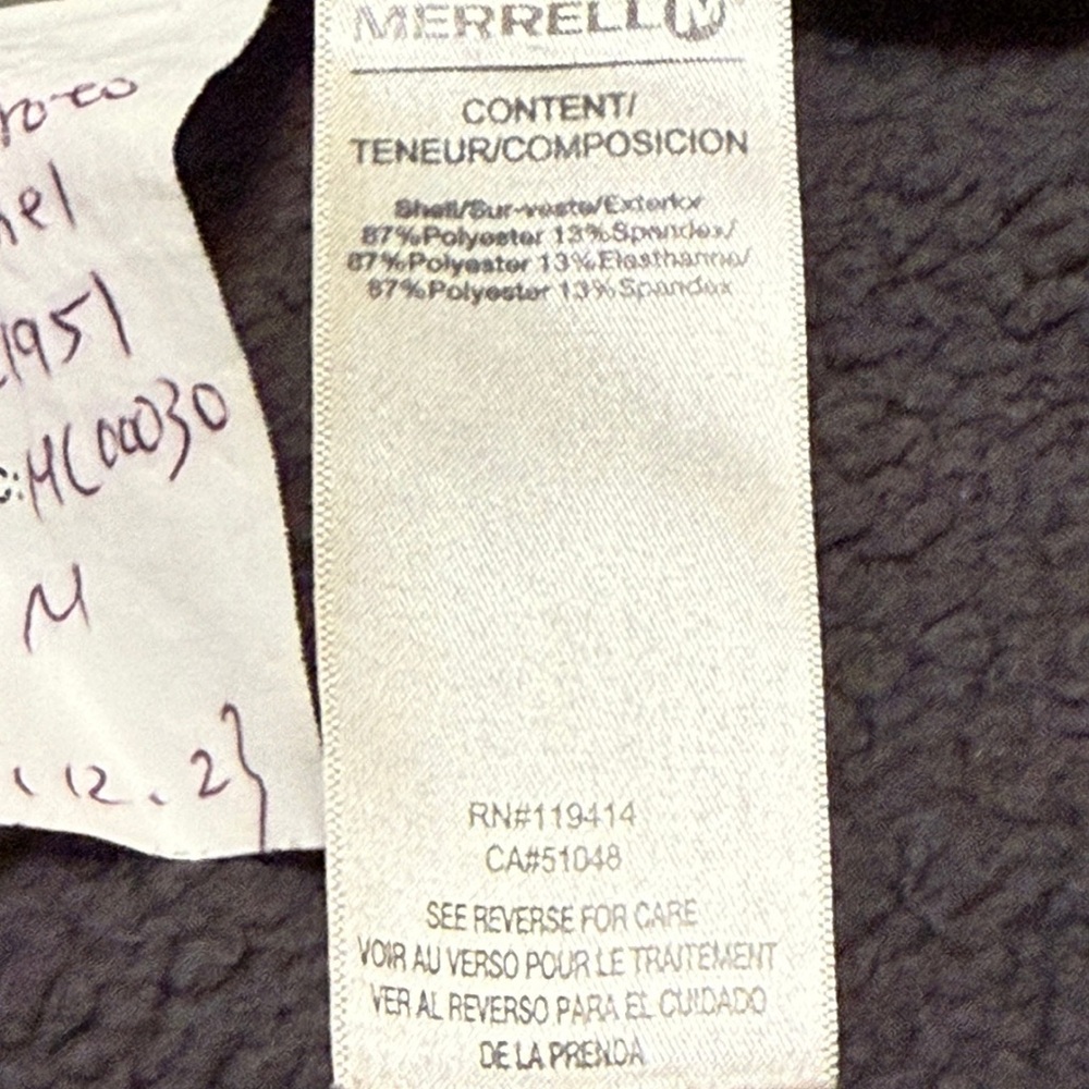 Merrell Womens Zip Up Hoodie Jacket Gray Fleece‎ Hooded Outdoor Size M - Picture 10 of 12